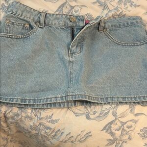 Light Blue Denim Mini Skirt